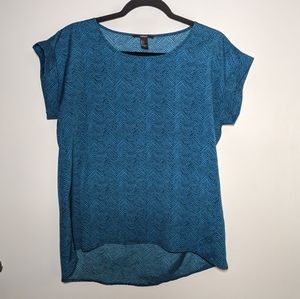 Forever21 teal with black zigzag pattern box top